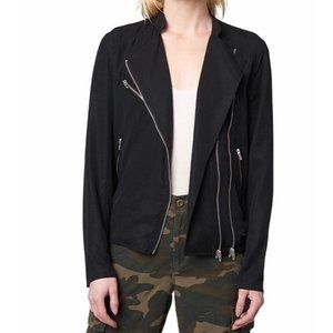 Blank NYC black out woven draped moto jacket M